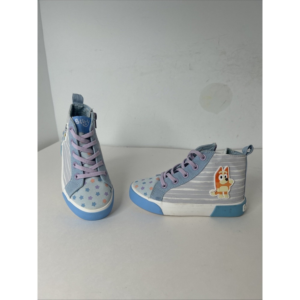 Bluey‎ Toddler Girl Size 11 Athletic High Top Sneaker Blue Lace Up NEW